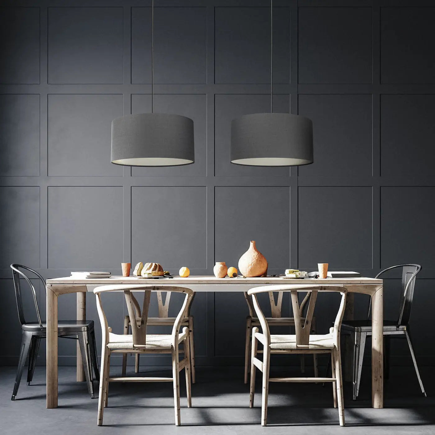 Suspension Luminaire Design - Boho Linen (Graphite)