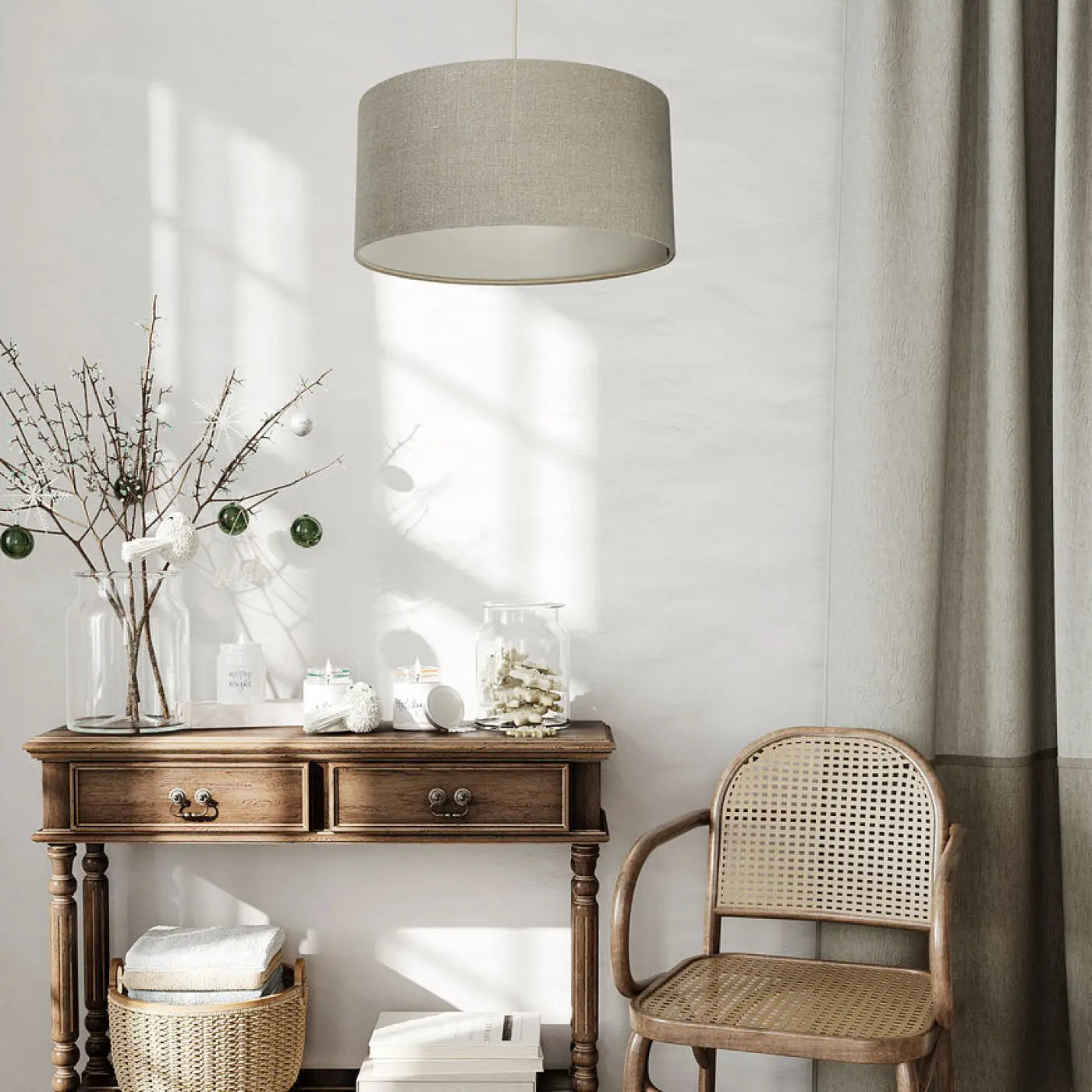 Suspension Luminaire Design - Boho Linen (Kaki)