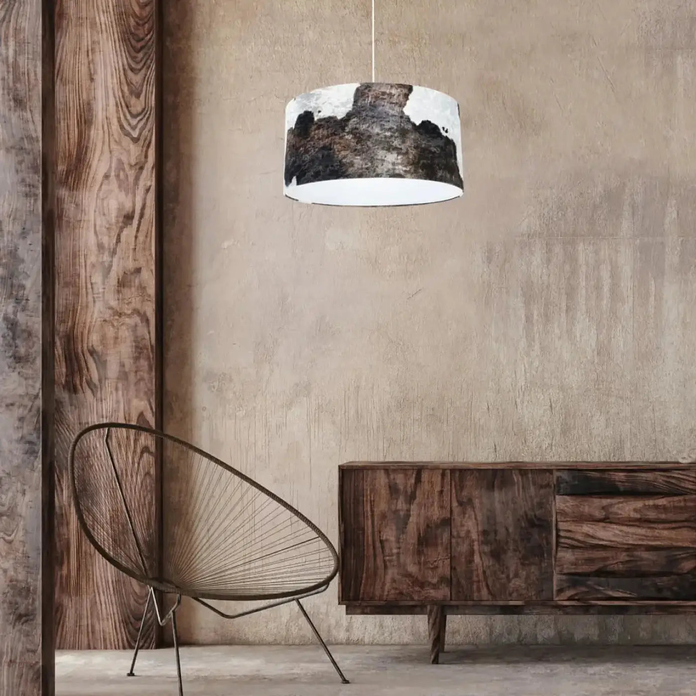 Suspension Luminaire Design - Safari (Marron/Blanc)