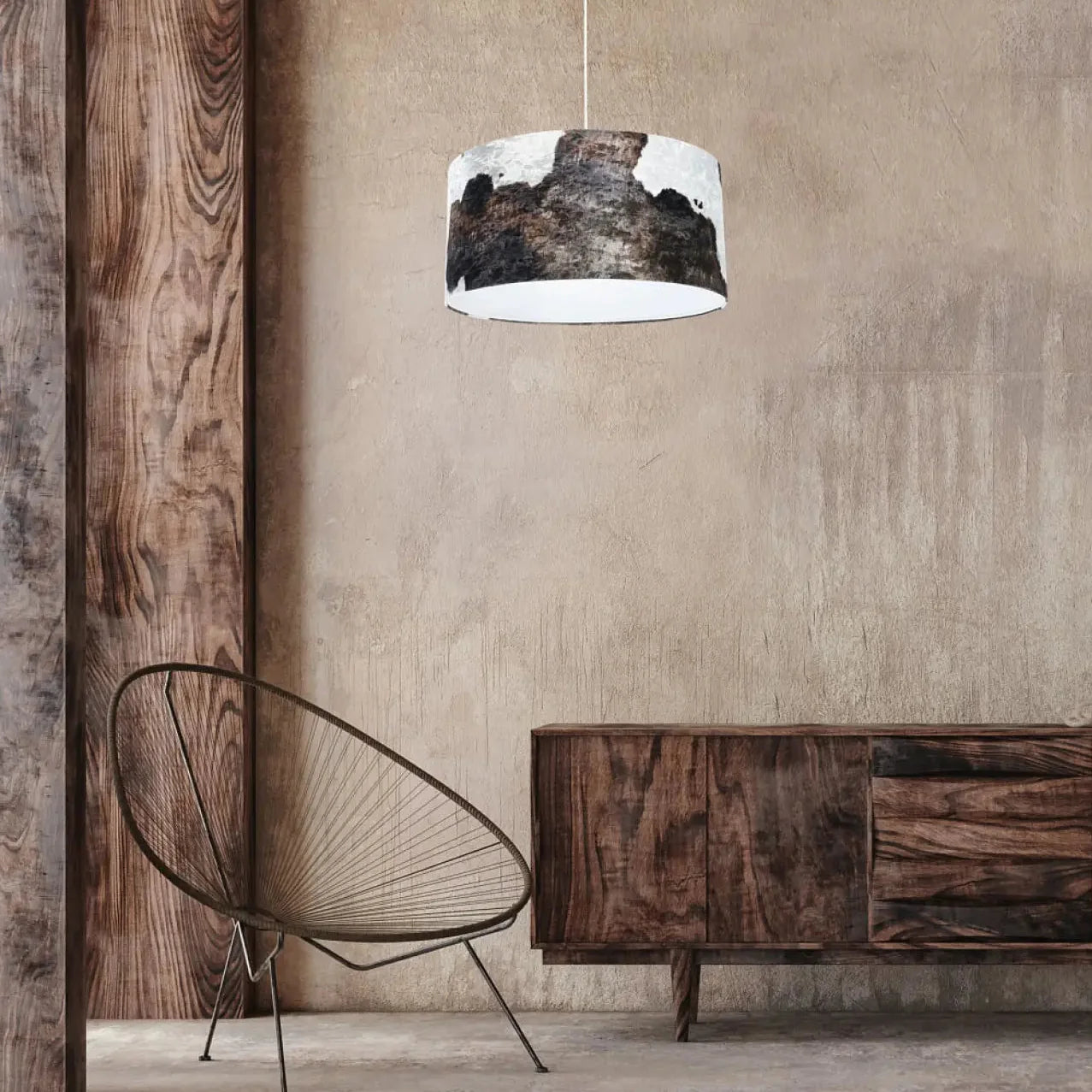 Suspension Luminaire Design - Safari (Marron/Blanc)