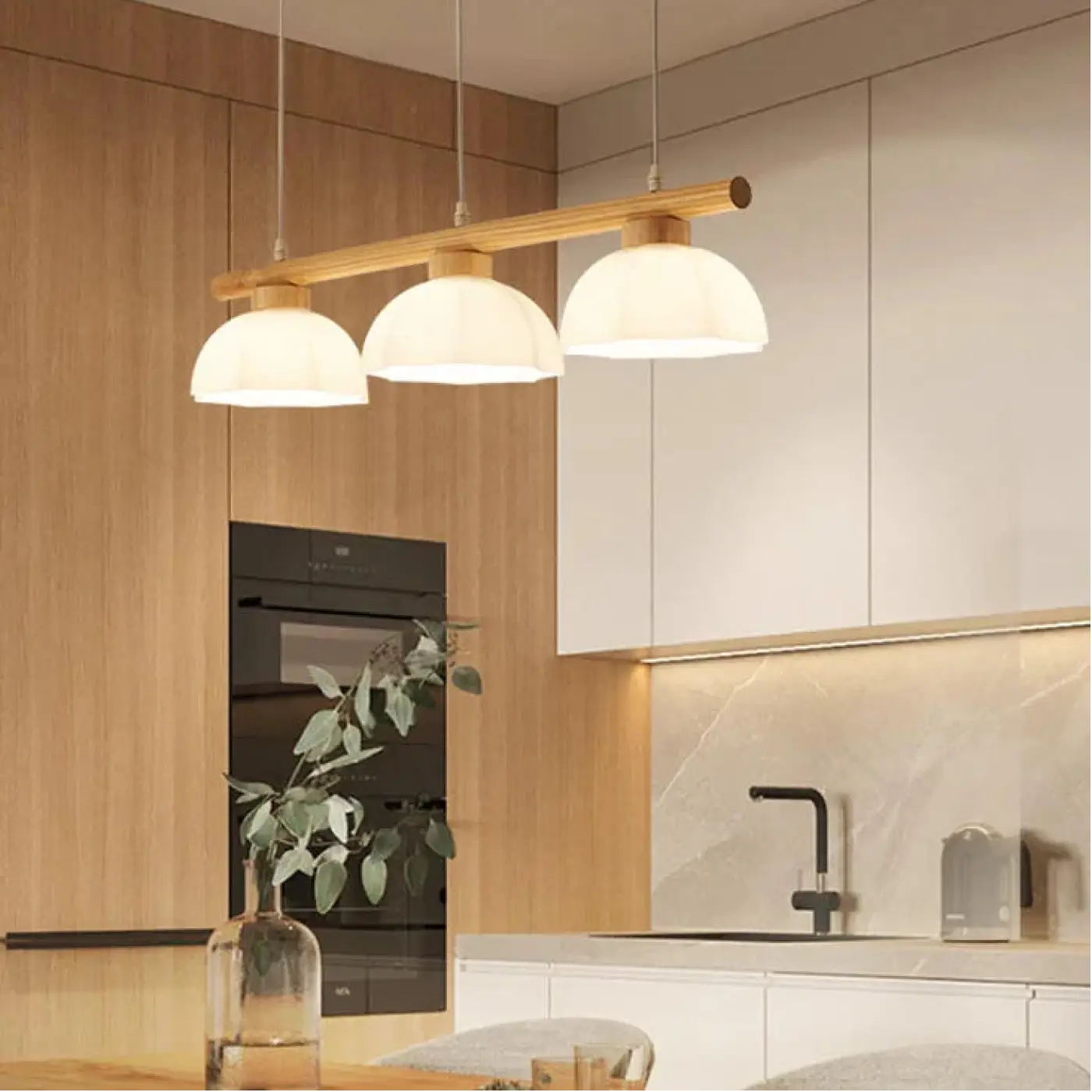 Suspension Luminaire Design en Bois - Ristique