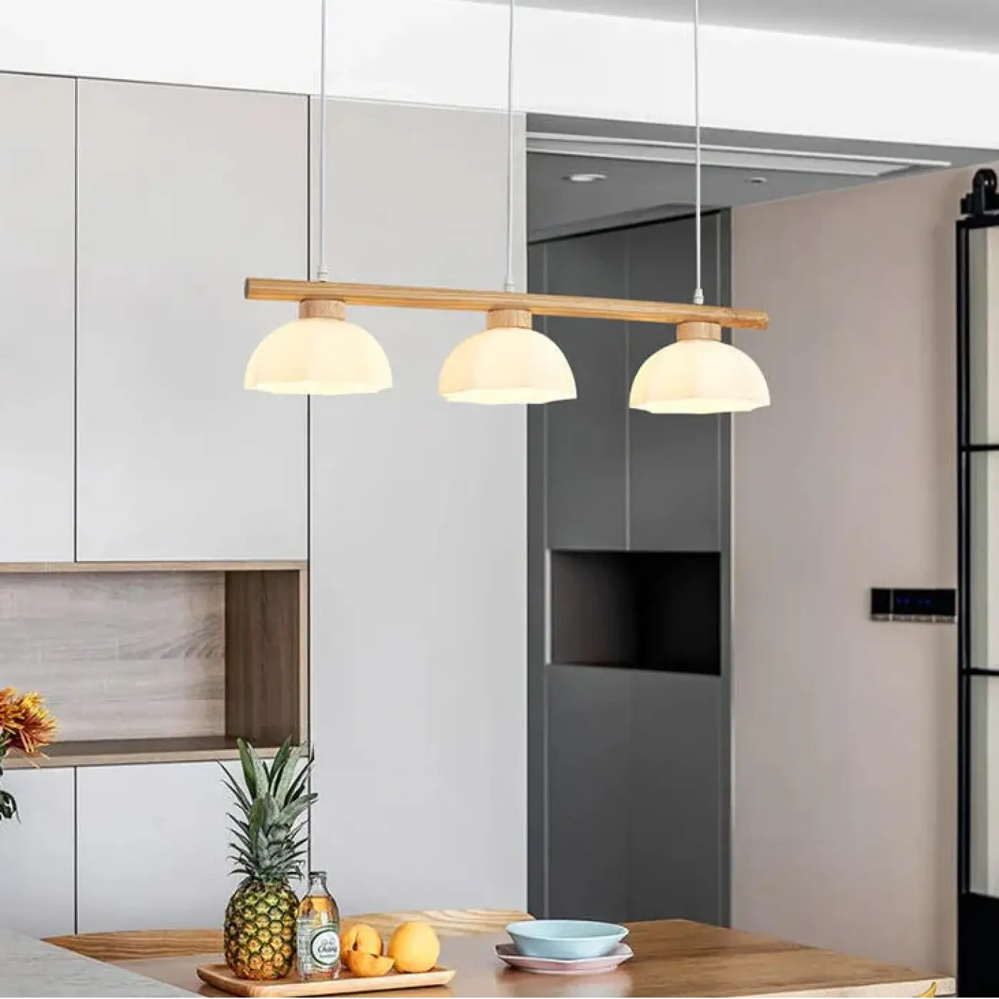 Suspension Luminaire Design en Bois - Ristique