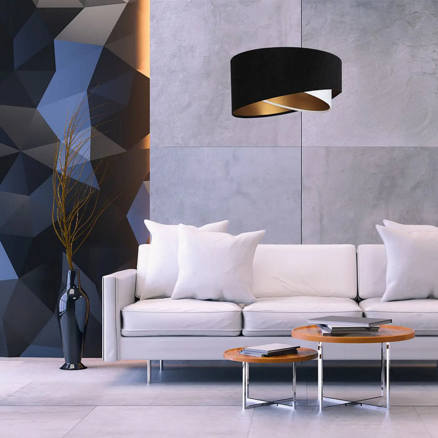 Suspension Luminaire Design - Galaxy Auric  (Noir/Blanc)
