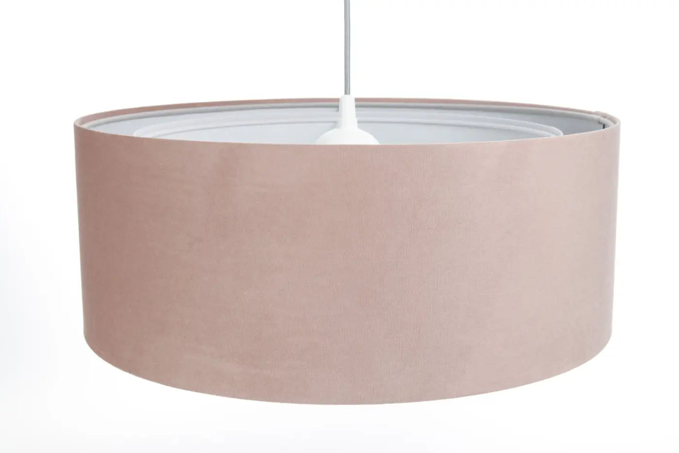Suspension Luminaire Design en Tissu - Duo Jasmin (Rose/Gris Clair)