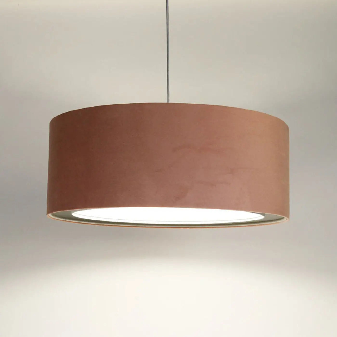 Suspension Luminaire Design en Tissu - Duo Jasmin (Rose/Gris Clair)