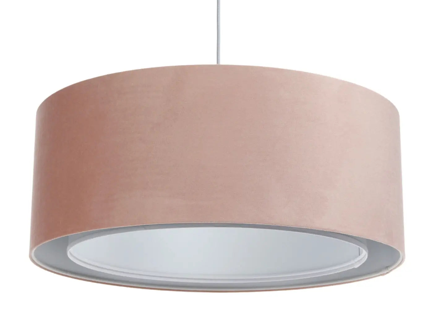 Suspension Luminaire Design en Tissu - Duo Jasmin (Rose/Gris Clair)