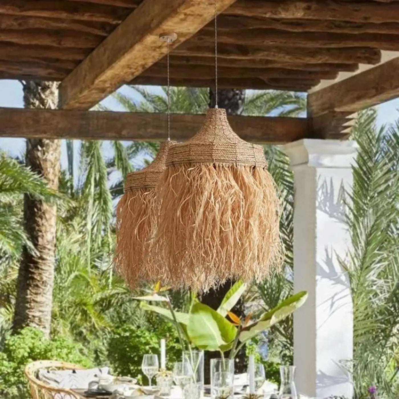 Suspension Luminaire Design en Rotin - Crinys