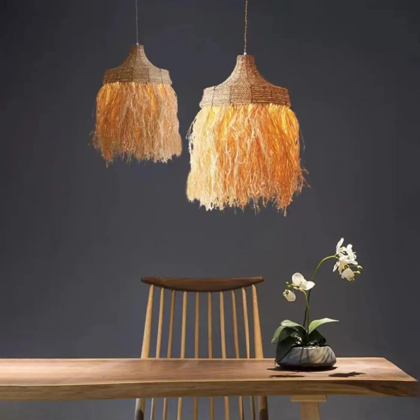 Suspension Luminaire Design en Rotin - Crinys