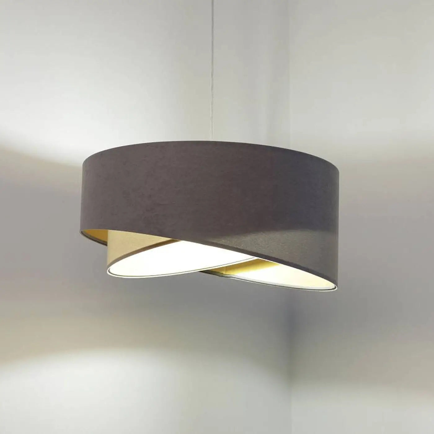 Suspension Luminaire Design en Tissu - Galaxy Auric (Gris/Beige)