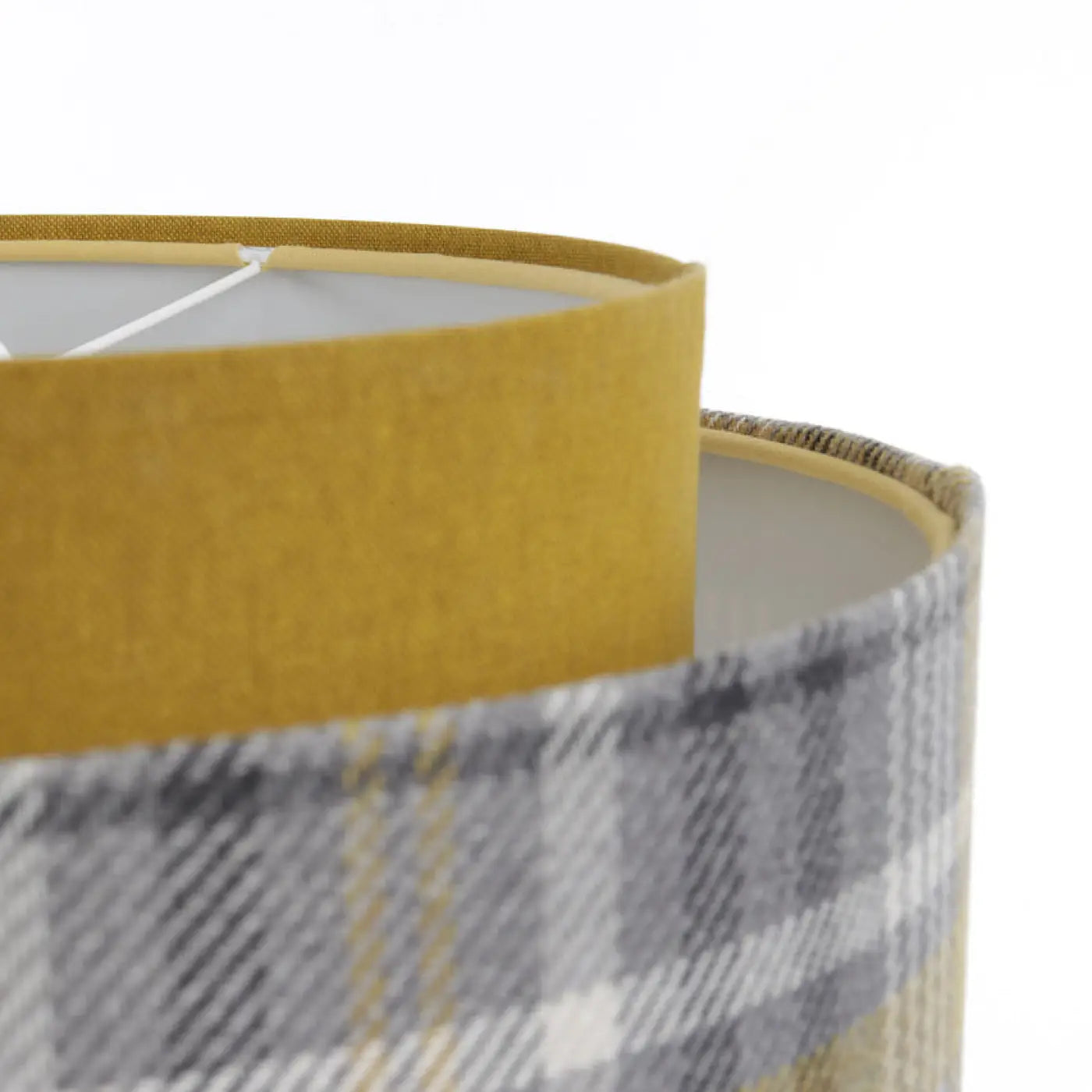 Suspension Luminaire en Tissu - Doblo (Jaune Moutarde/Gris)