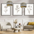 Suspension Luminaire en Tissu - Doblo (Jaune Moutarde/Gris)