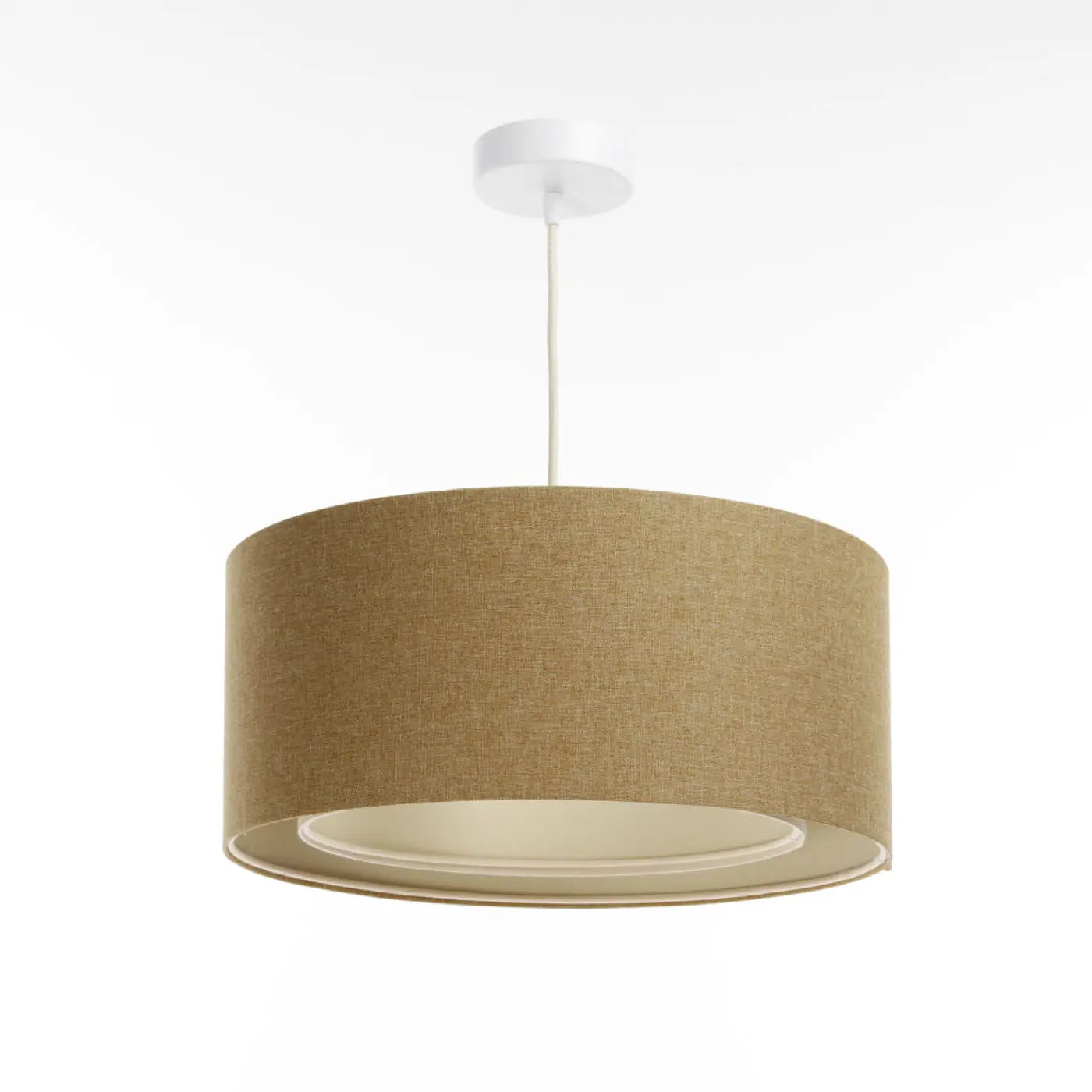 Suspension Luminaire Design - Boho Elegant (Jaune Moutarde/Écru)