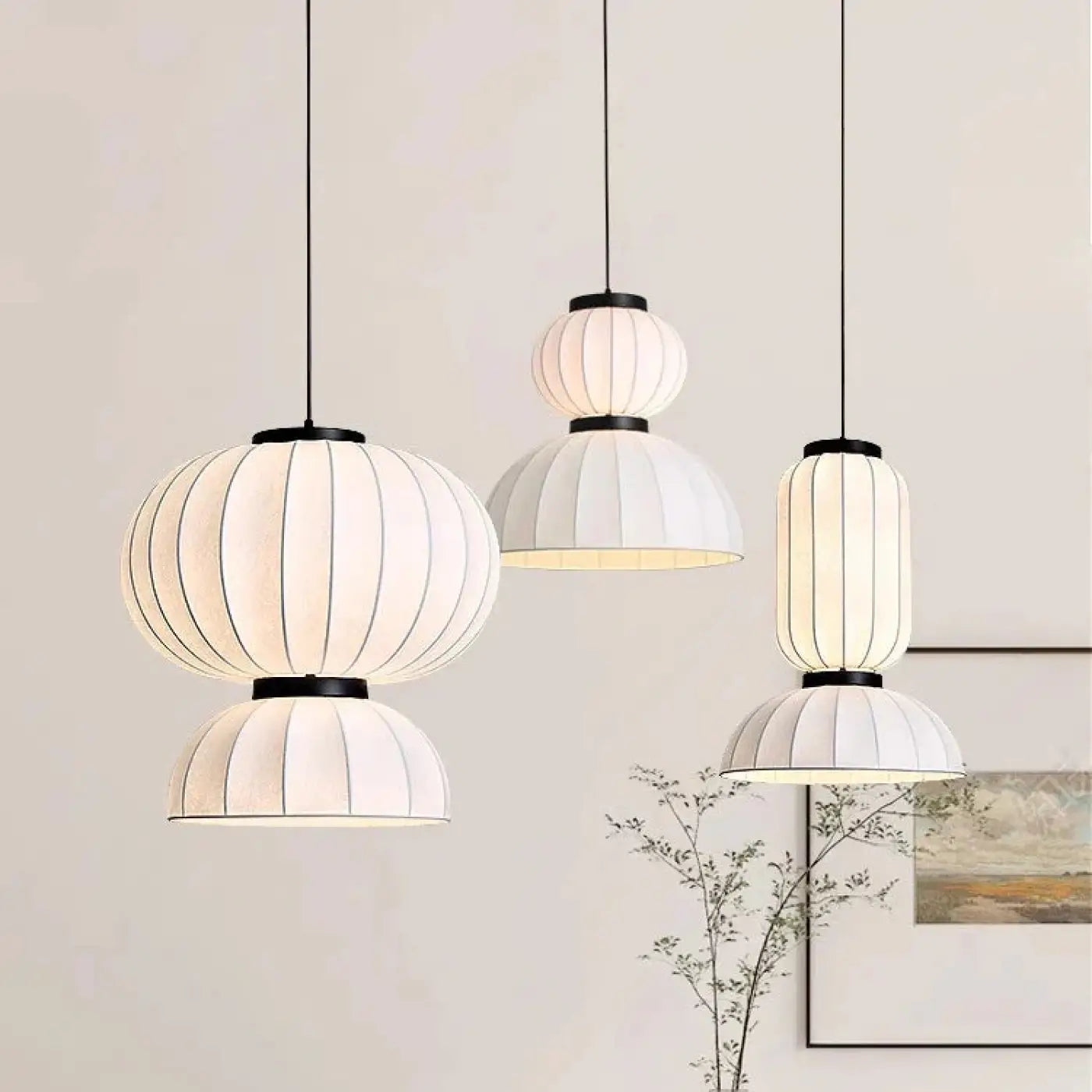 Suspension Luminaire en Tissu - Dualis