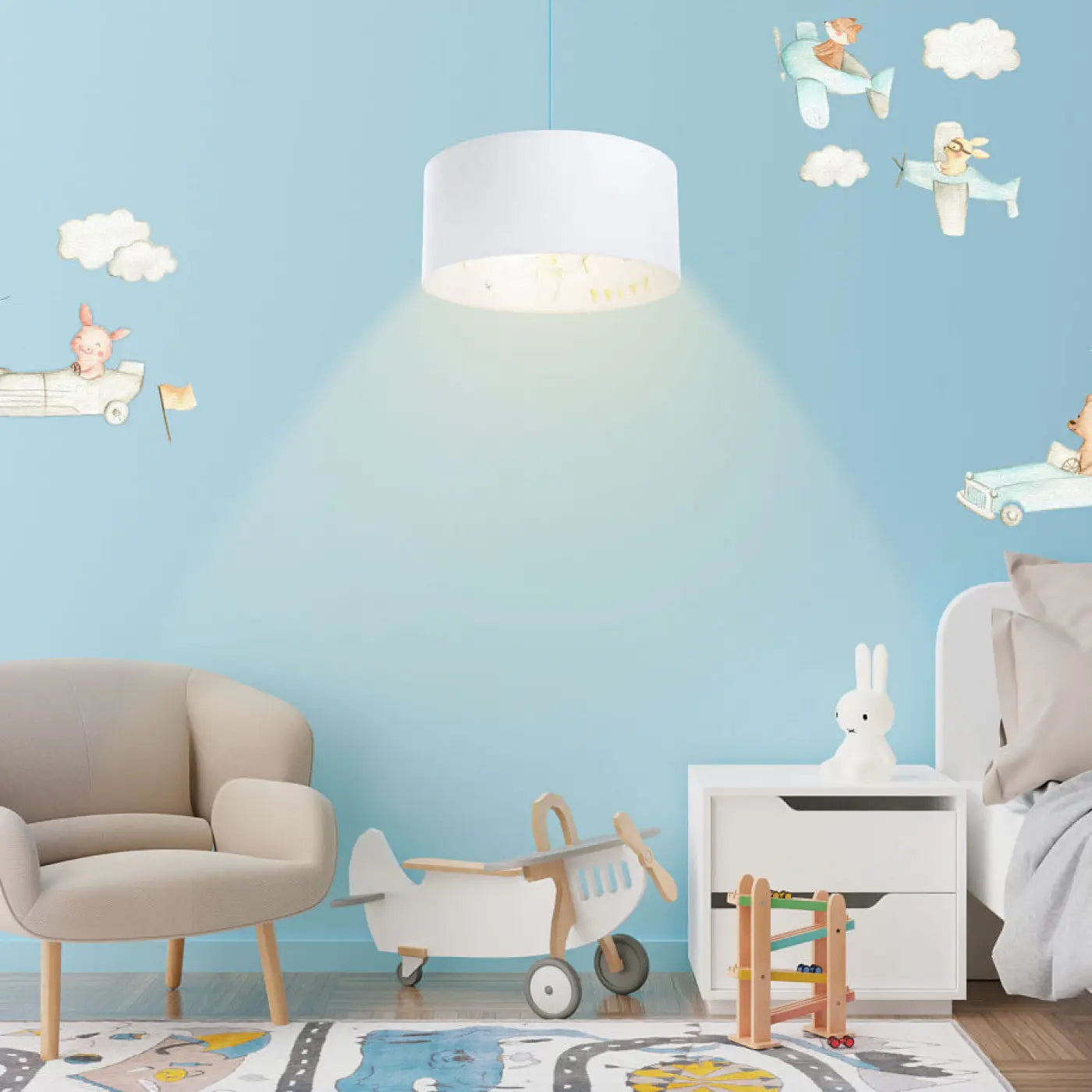 Suspension Luminaire - Sweet Dreams Classic (Bleu Pastel/Blanc)