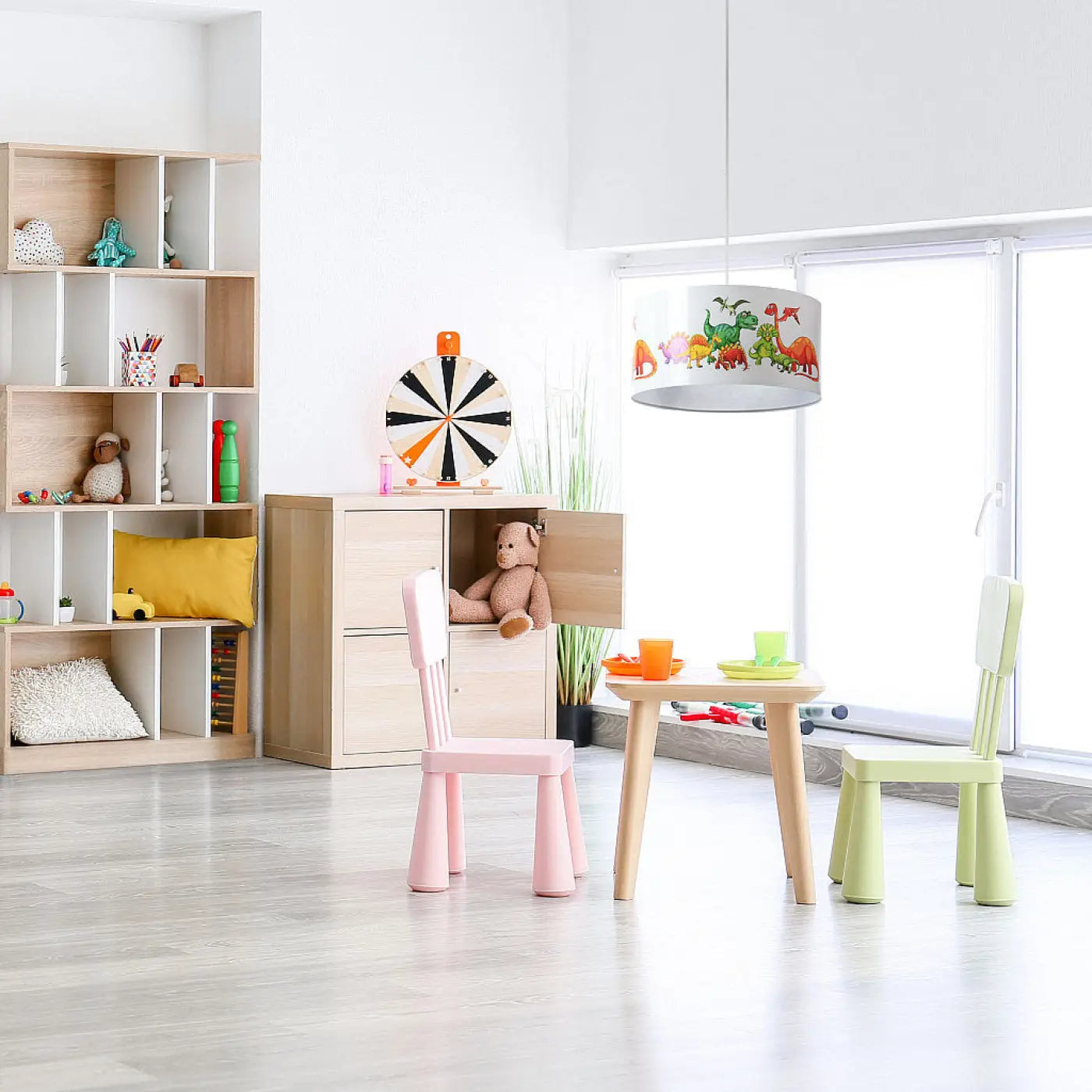 Suspension Luminaire - Foto Kids Dinosaurs (Blanc/Vert)