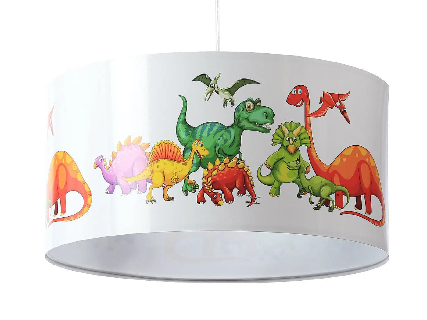 Suspension Luminaire - Foto Kids Dinosaurs (Blanc/Vert)