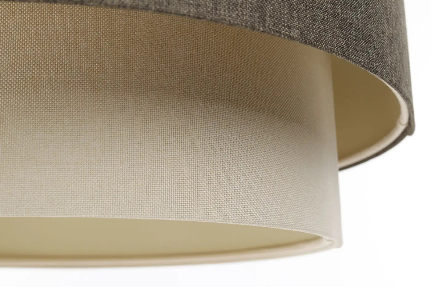 Suspension Luminaire Chic en Tissu - Duo Boho Elegant (Graphite/Crème/Ecru)