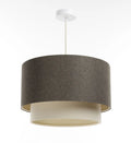 Suspension Luminaire Chic en Tissu - Duo Boho Elegant (Graphite/Crème/Ecru)