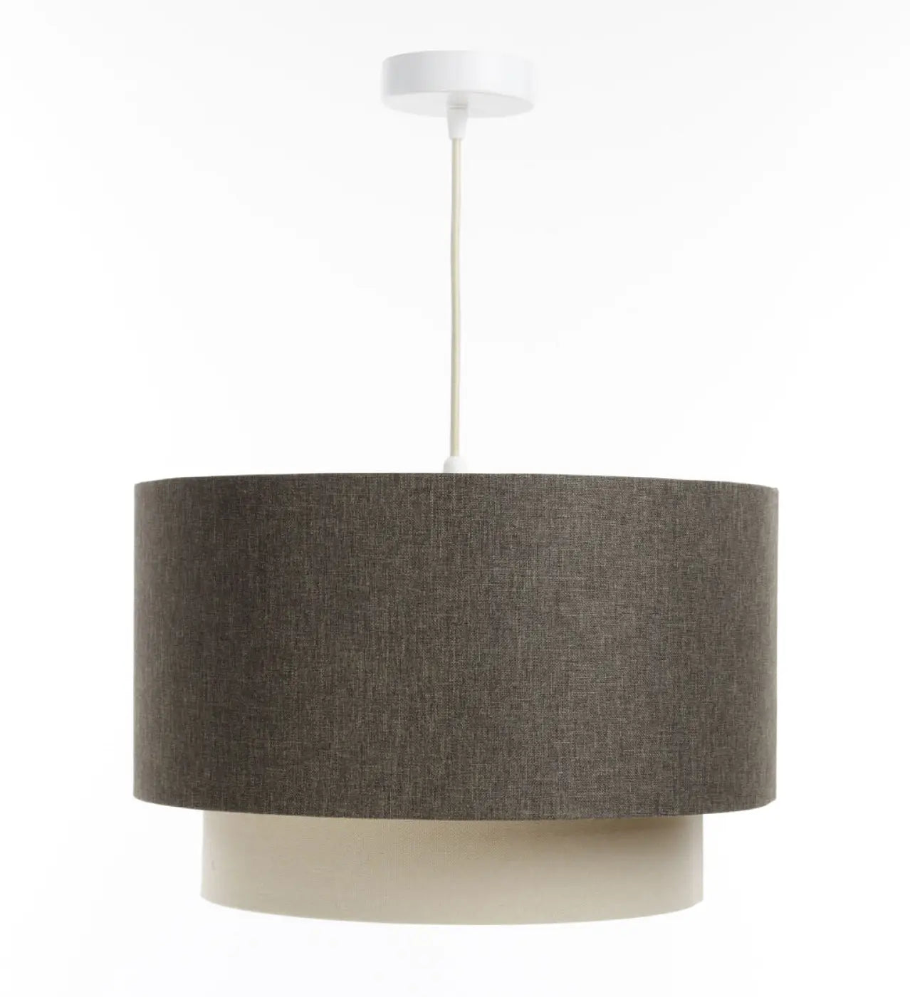 Suspension Luminaire Chic en Tissu - Duo Boho Elegant (Graphite/Crème/Ecru)