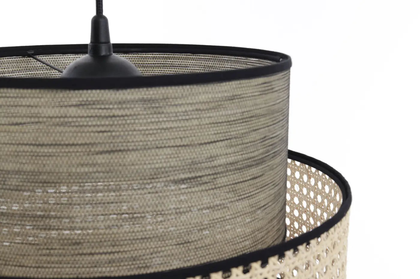 Suspension Luminaire en Rotin - Doblo Rotin (Beige/ Gris)