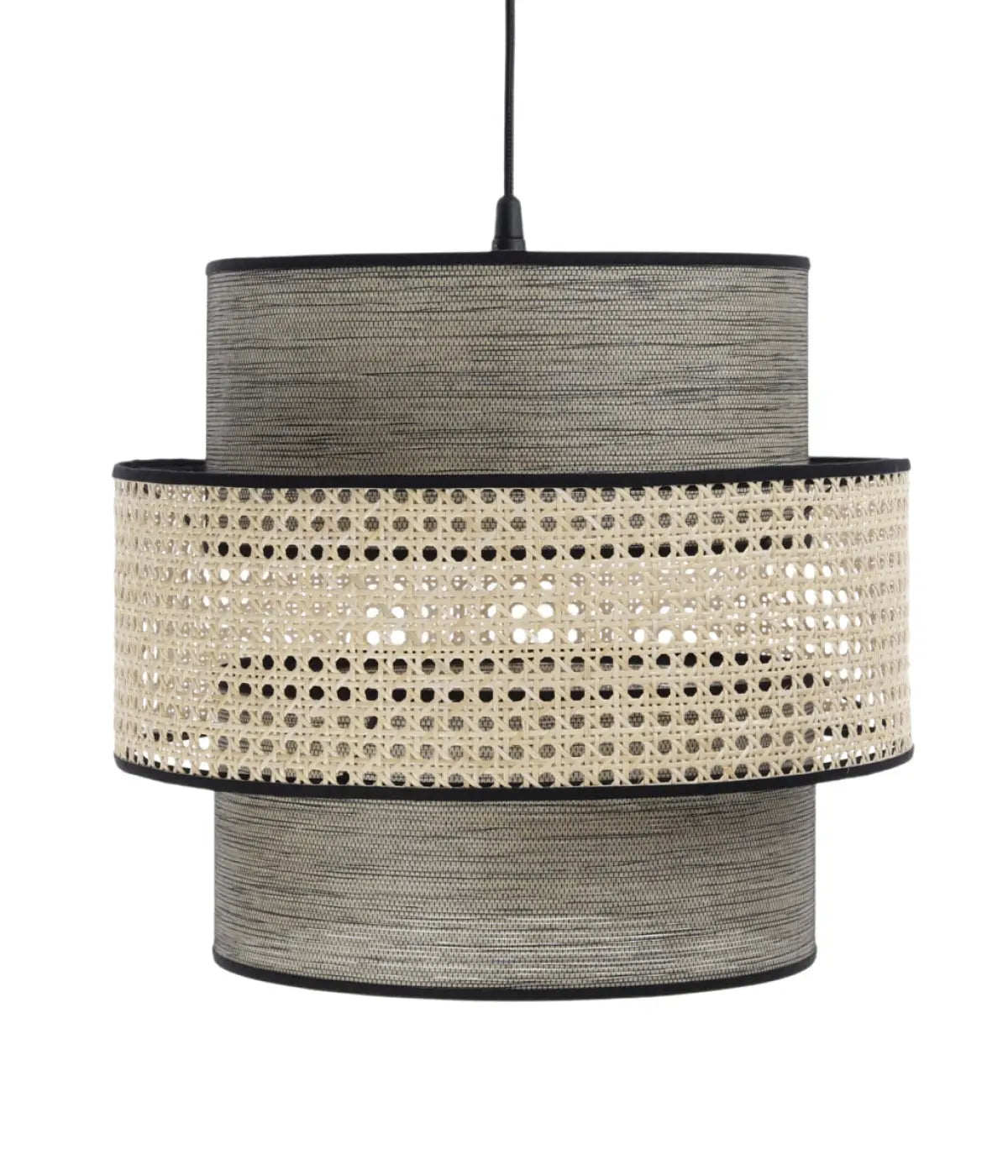 Suspension Luminaire en Rotin - Doblo Rotin (Beige/ Gris)