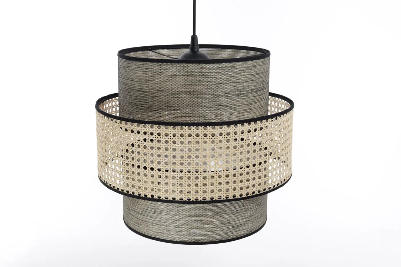 Suspension Luminaire en Rotin - Doblo Rotin (Beige/ Gris)