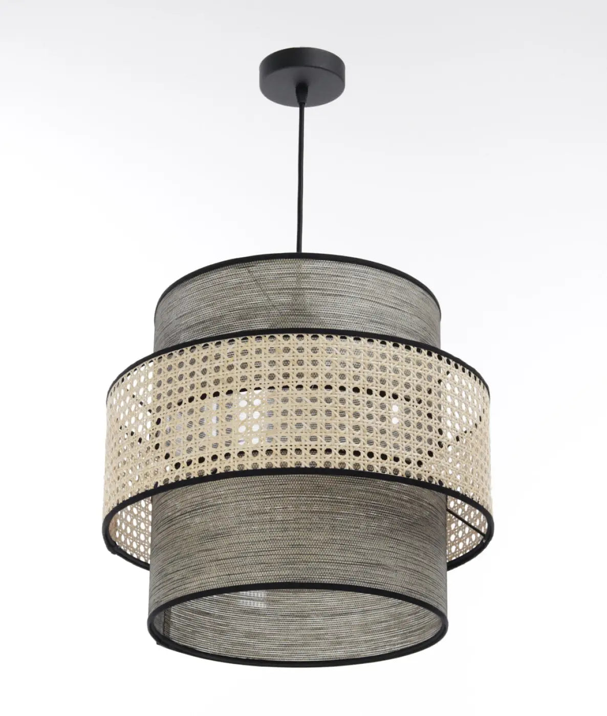 Suspension Luminaire en Rotin - Doblo Rotin (Beige/ Gris)
