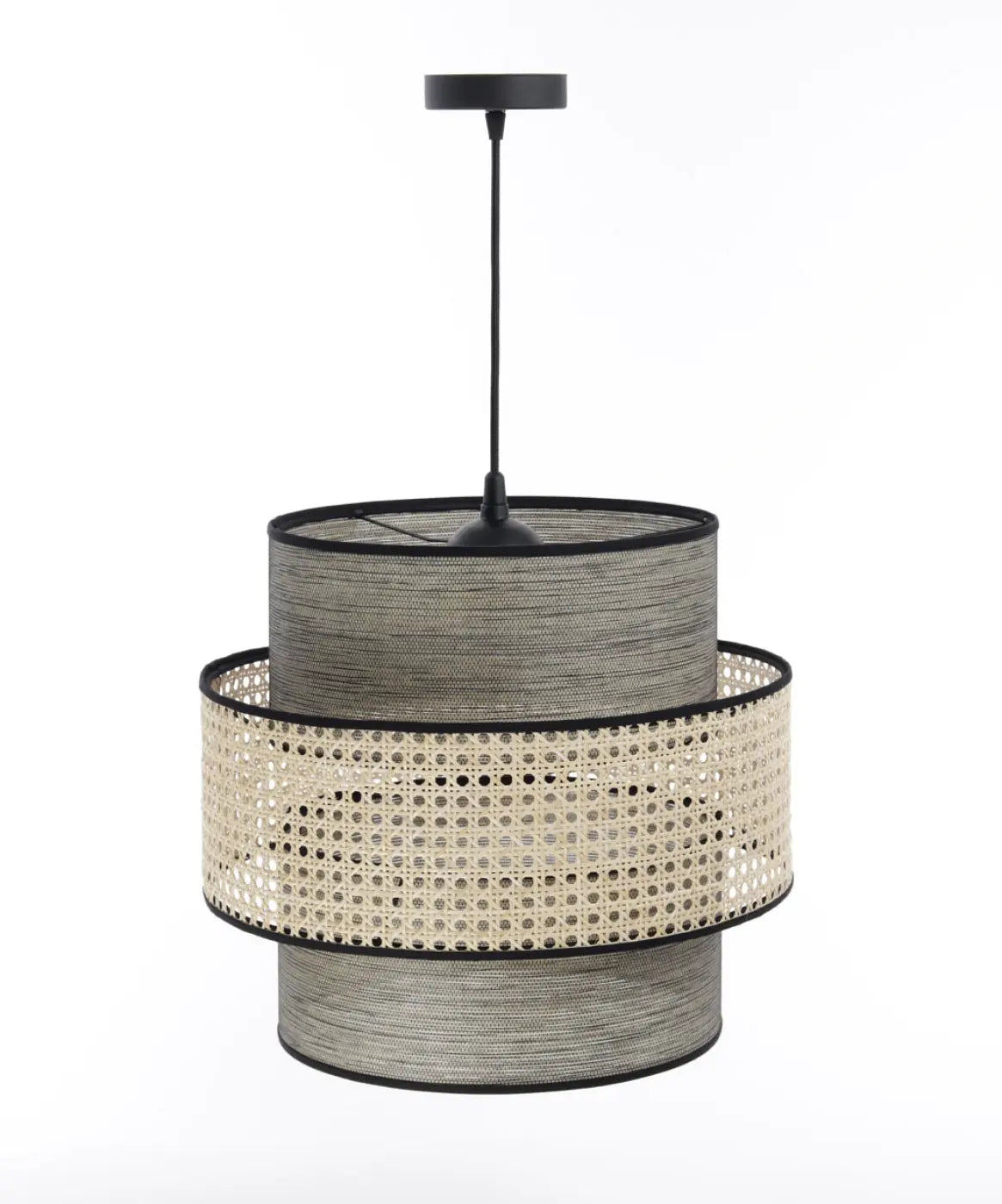 Suspension Luminaire en Rotin - Doblo Rotin (Beige/ Gris)