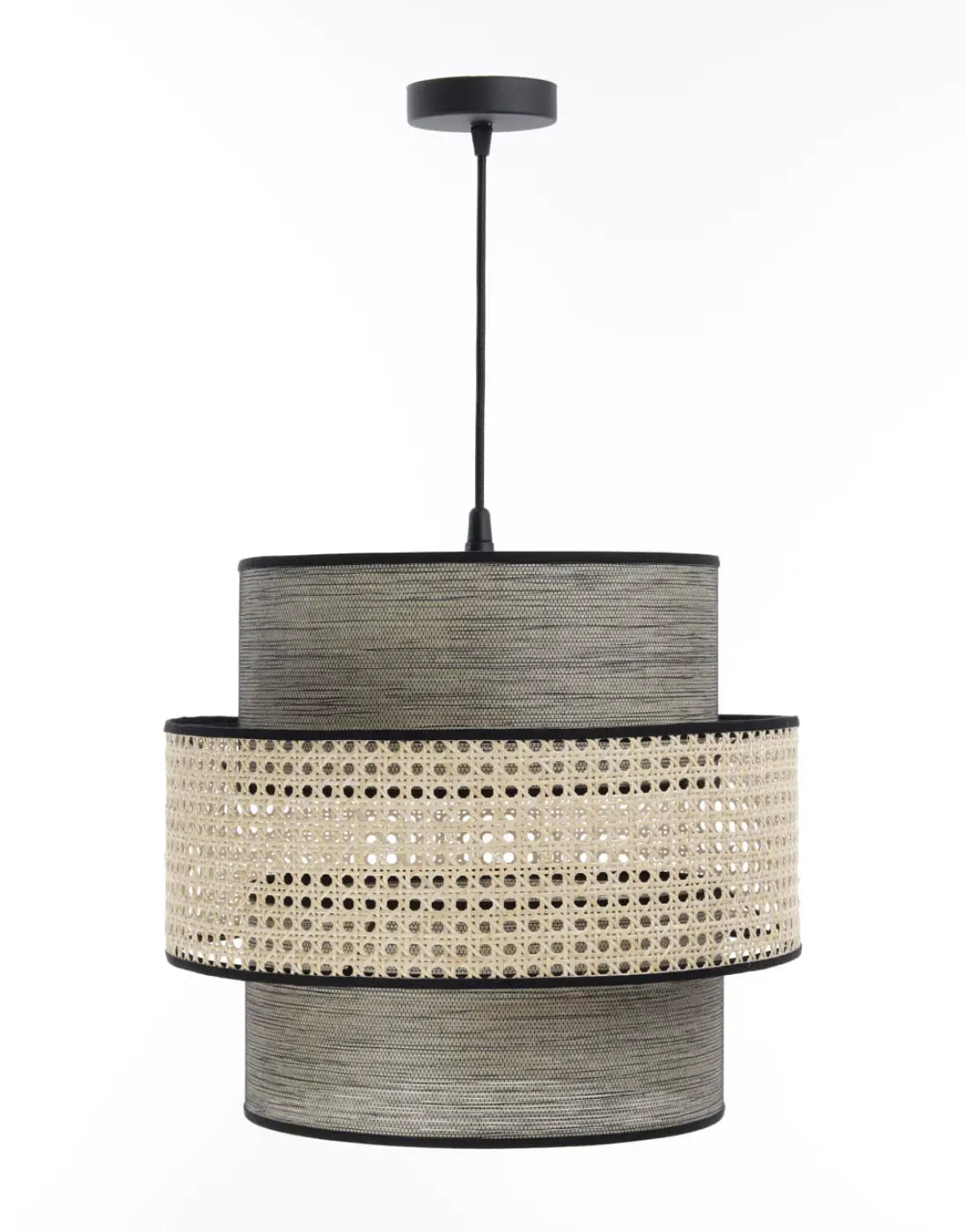 Suspension Luminaire en Rotin - Doblo Rotin (Beige/ Gris)