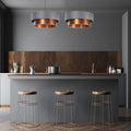 Suspension Luminaire Design - Duo (Gris/Cuivré)