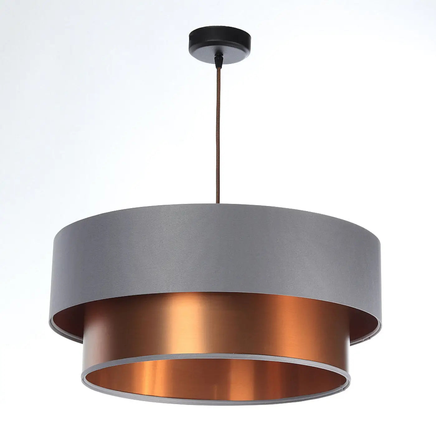 Suspension Luminaire Design - Duo (Gris/Cuivré)