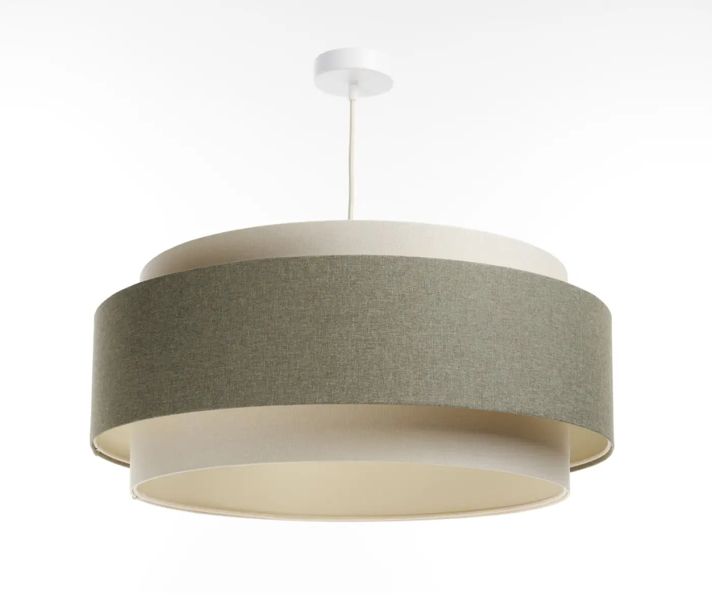 Suspension Luminaire Chic - Doblo Boho Elegant (Gris Vert/ Ecru/ Blanc Crème)