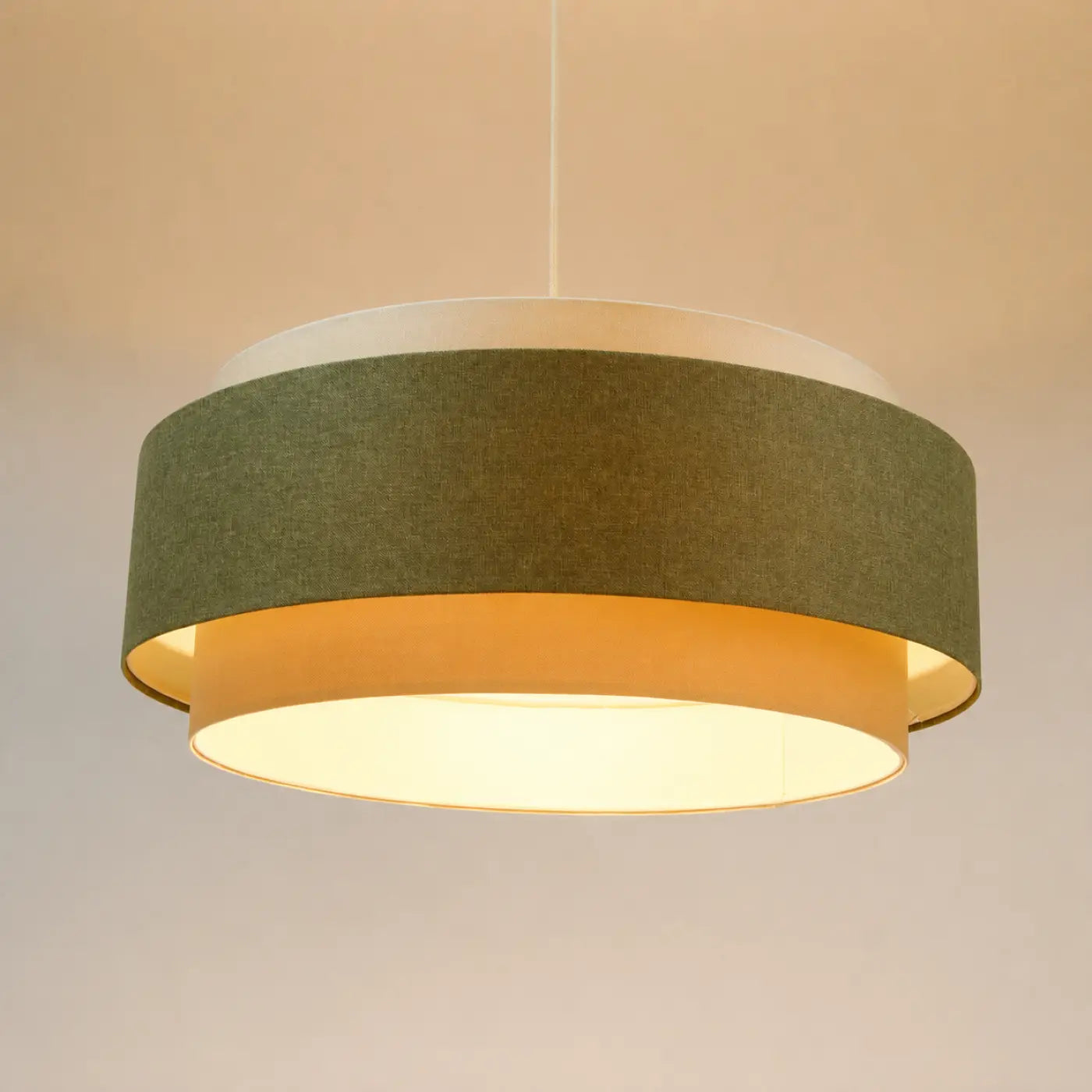 Suspension Luminaire Chic - Doblo Boho Elegant (Gris Vert/ Ecru/ Blanc Crème)