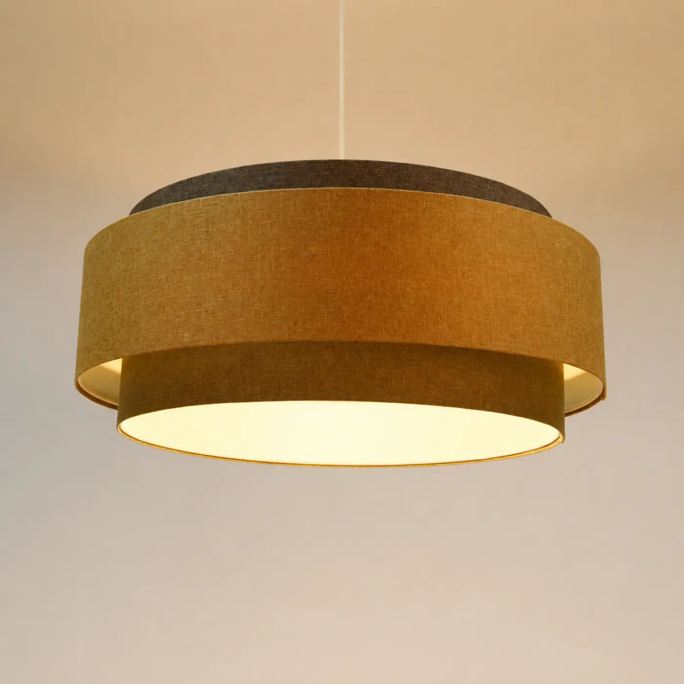 Suspension Luminaire Design - Doblo Boho Elegant (Gris Vert/ Marron Gris/ Ecru/Moutarde)