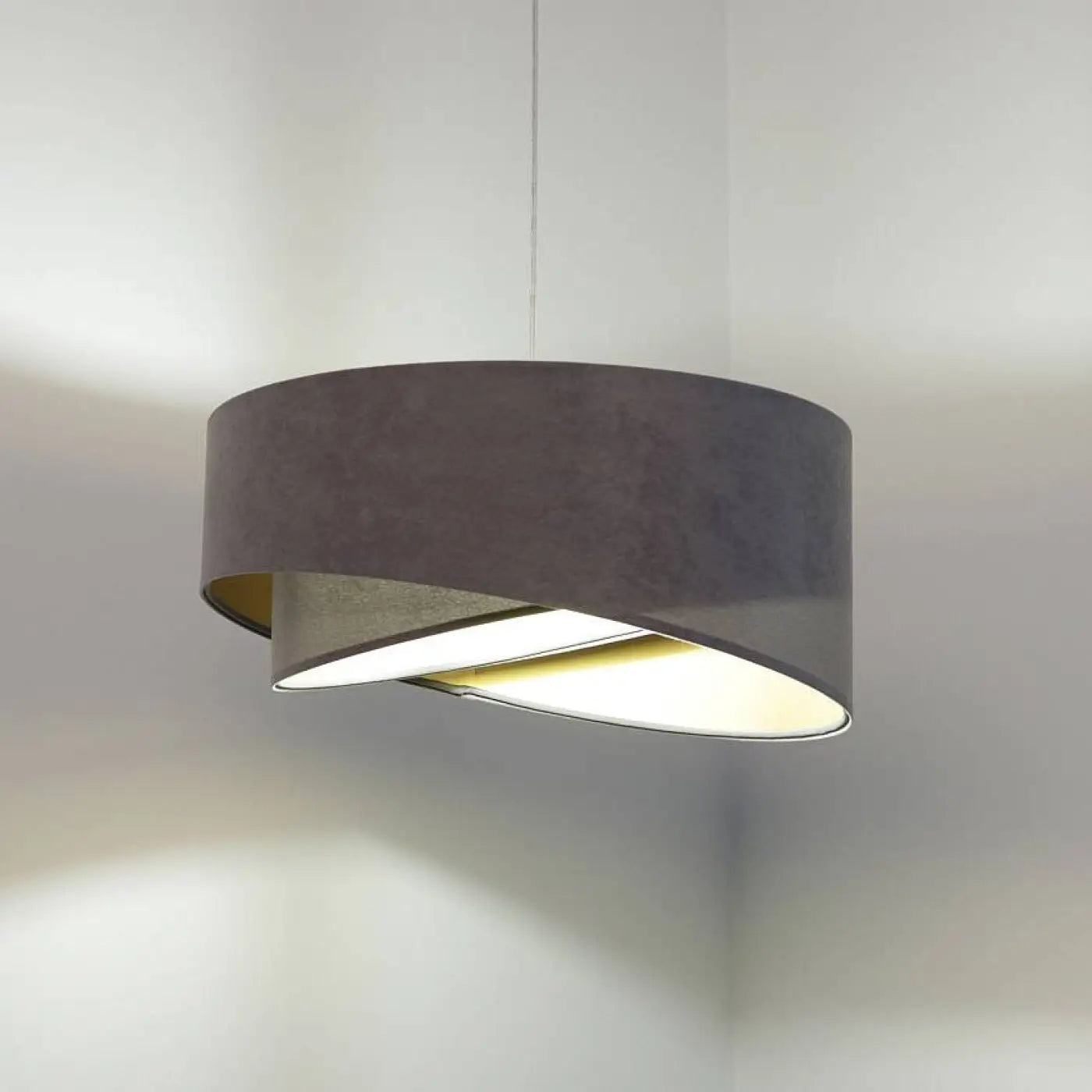 Suspension Luminaire Design en Tissu - Galaxy Auric (Gris)