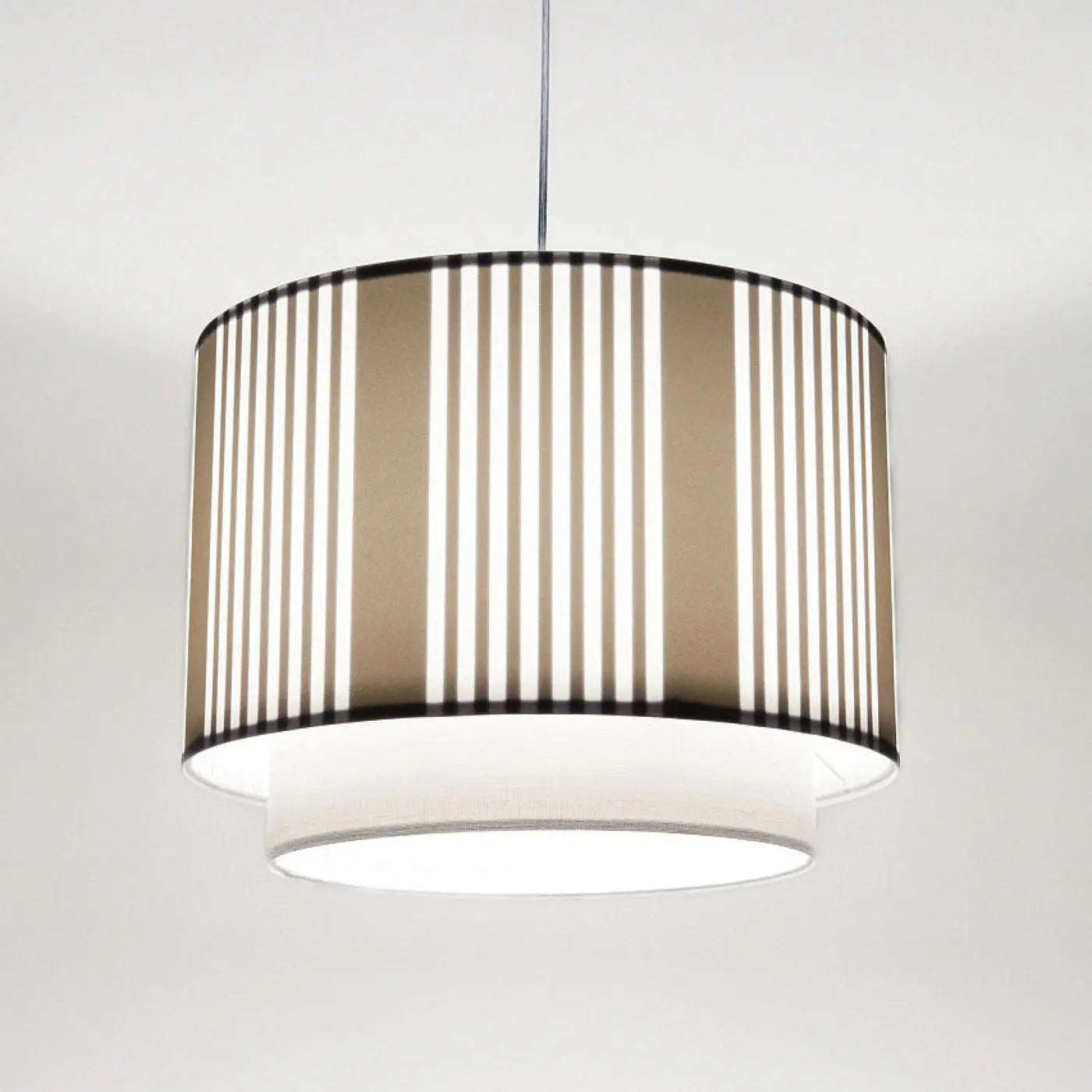 Suspension Luminaire Design en Tissu - Duo Lami Line (Gris)