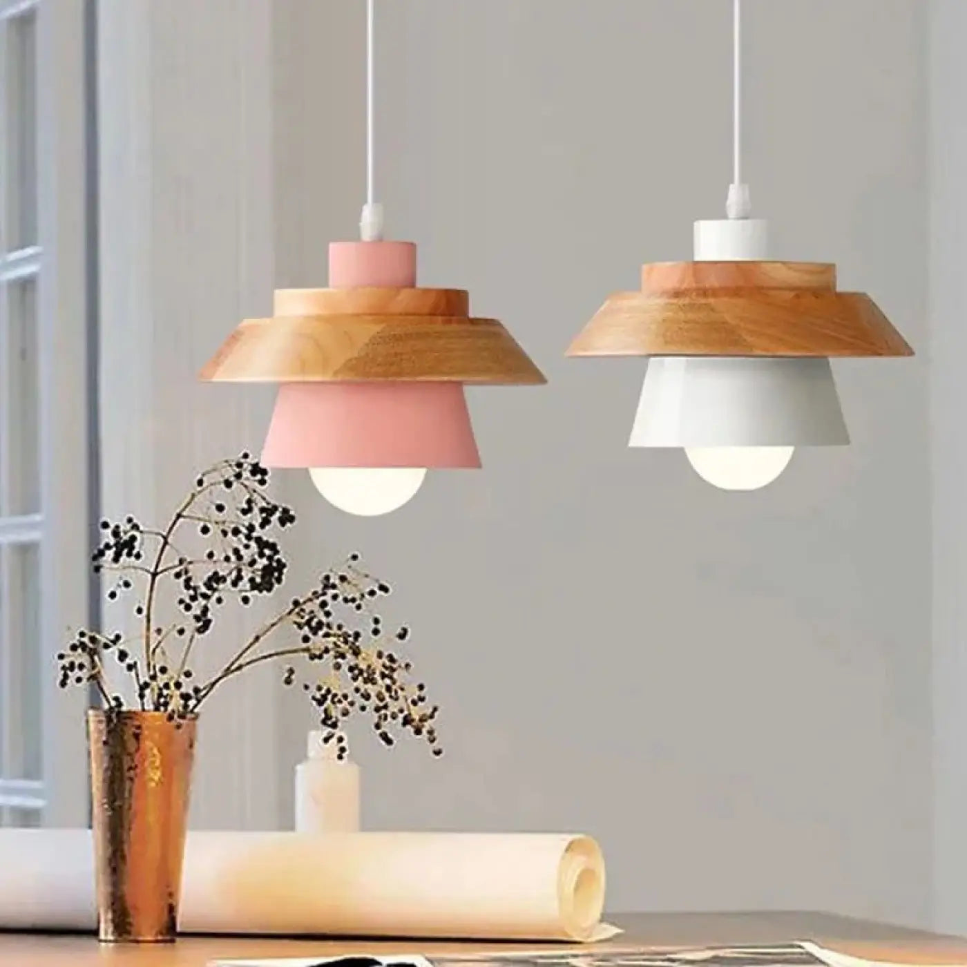 Suspension Luminaire en Bois - Stakia