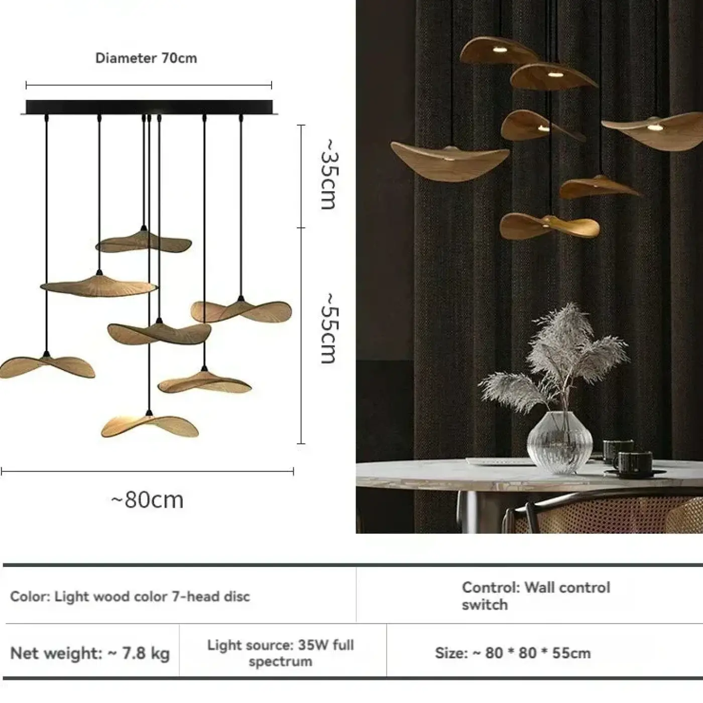 Suspension Luminaire Moderne en Bois - Carafter
