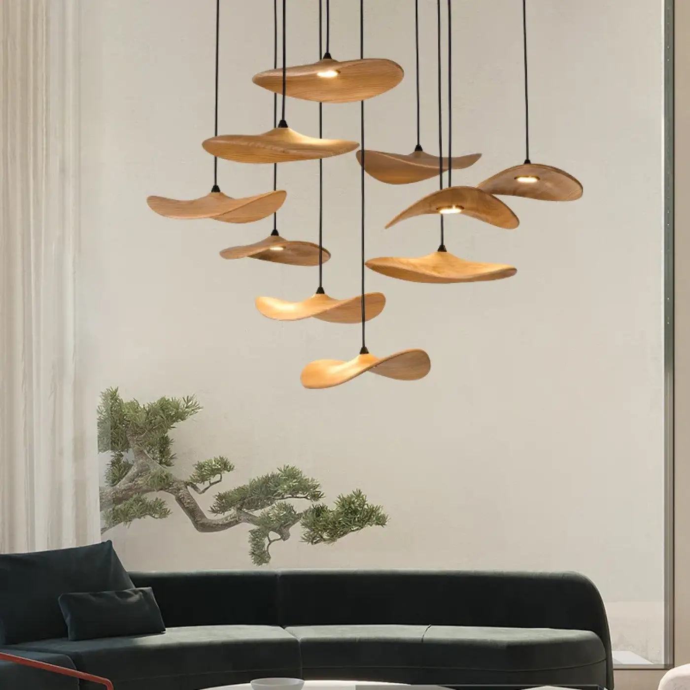 Suspension Luminaire Moderne en Bois - Carafter