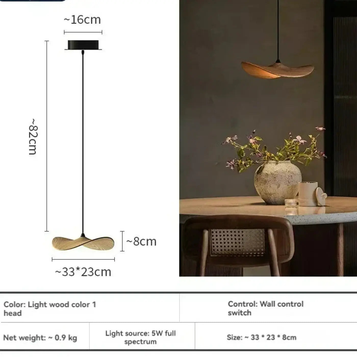 Suspension Luminaire Moderne en Bois - Carafter