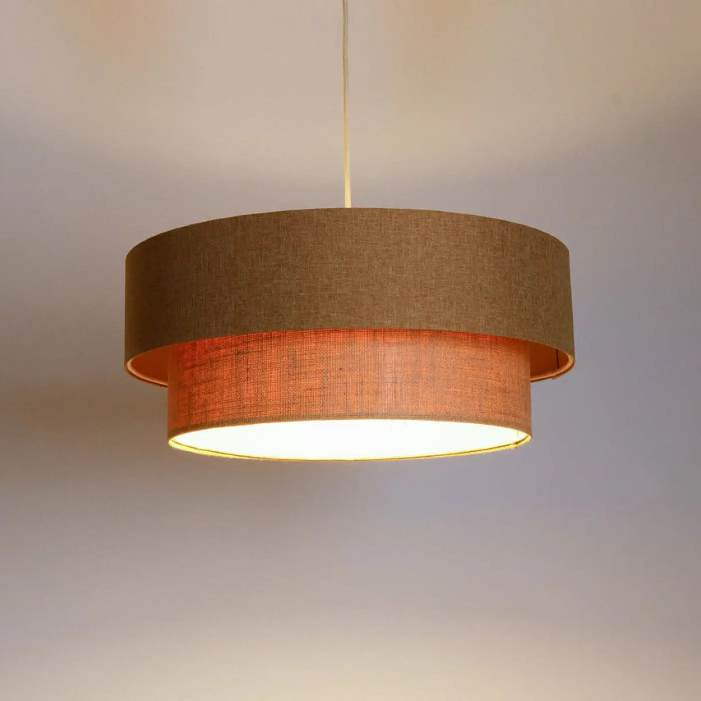 Suspension Luminaire Moderne - Duo Boho Elegant (Marron/Beige/Ecru)