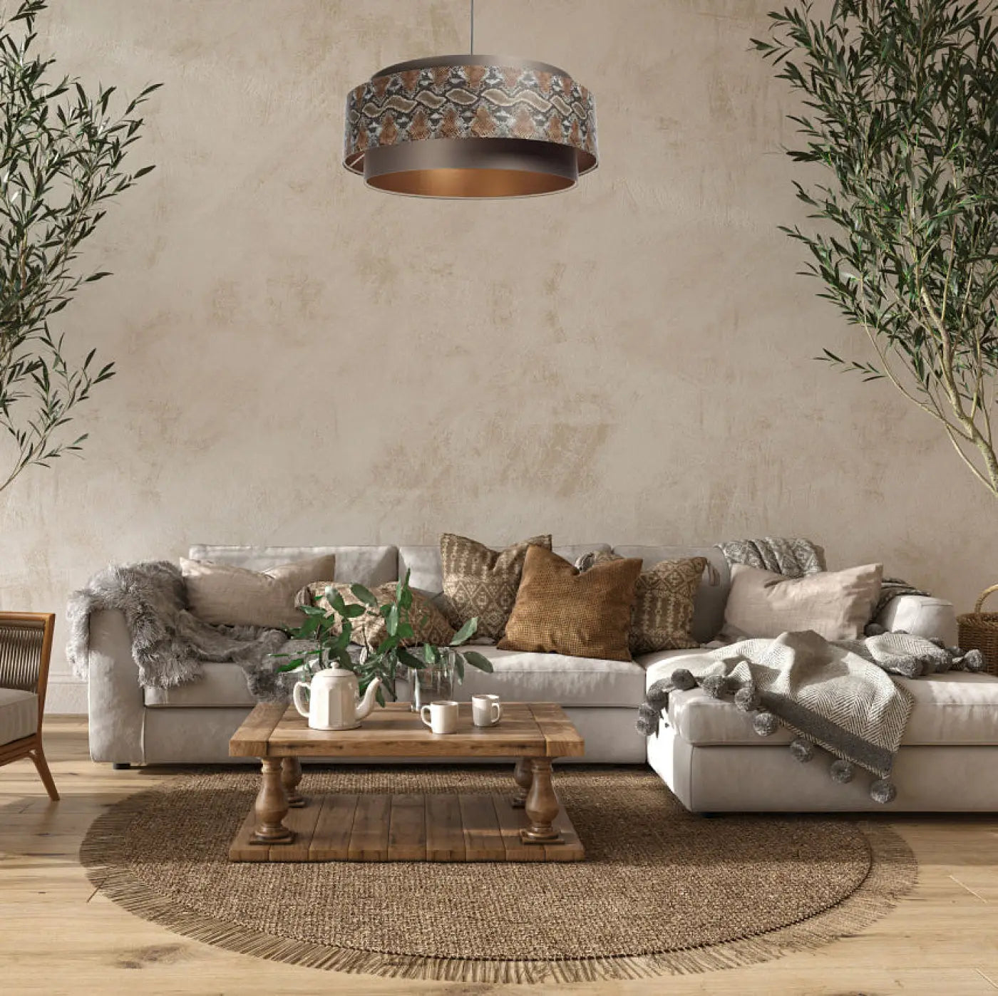 Suspension Luminaire - Doblo (Marron/Cuivré)