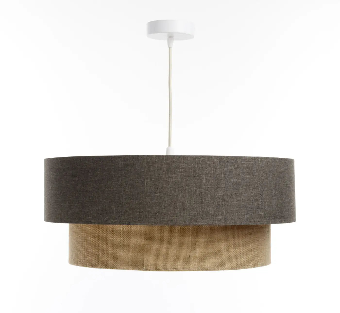 Suspension Luminaire Moderne - Duo Boho Elegant (Marron Gris/Beige/Ecru)