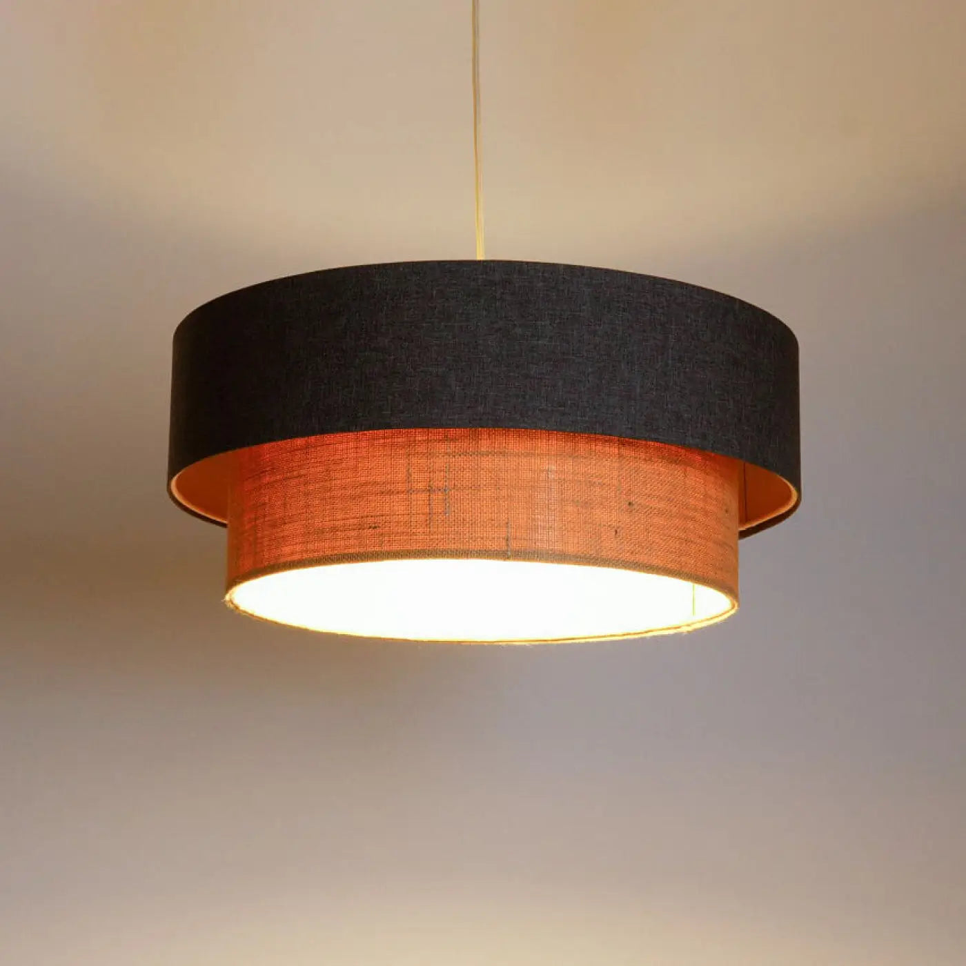 Suspension Luminaire Moderne - Duo Boho Elegant (Marron Gris/Beige/Ecru)