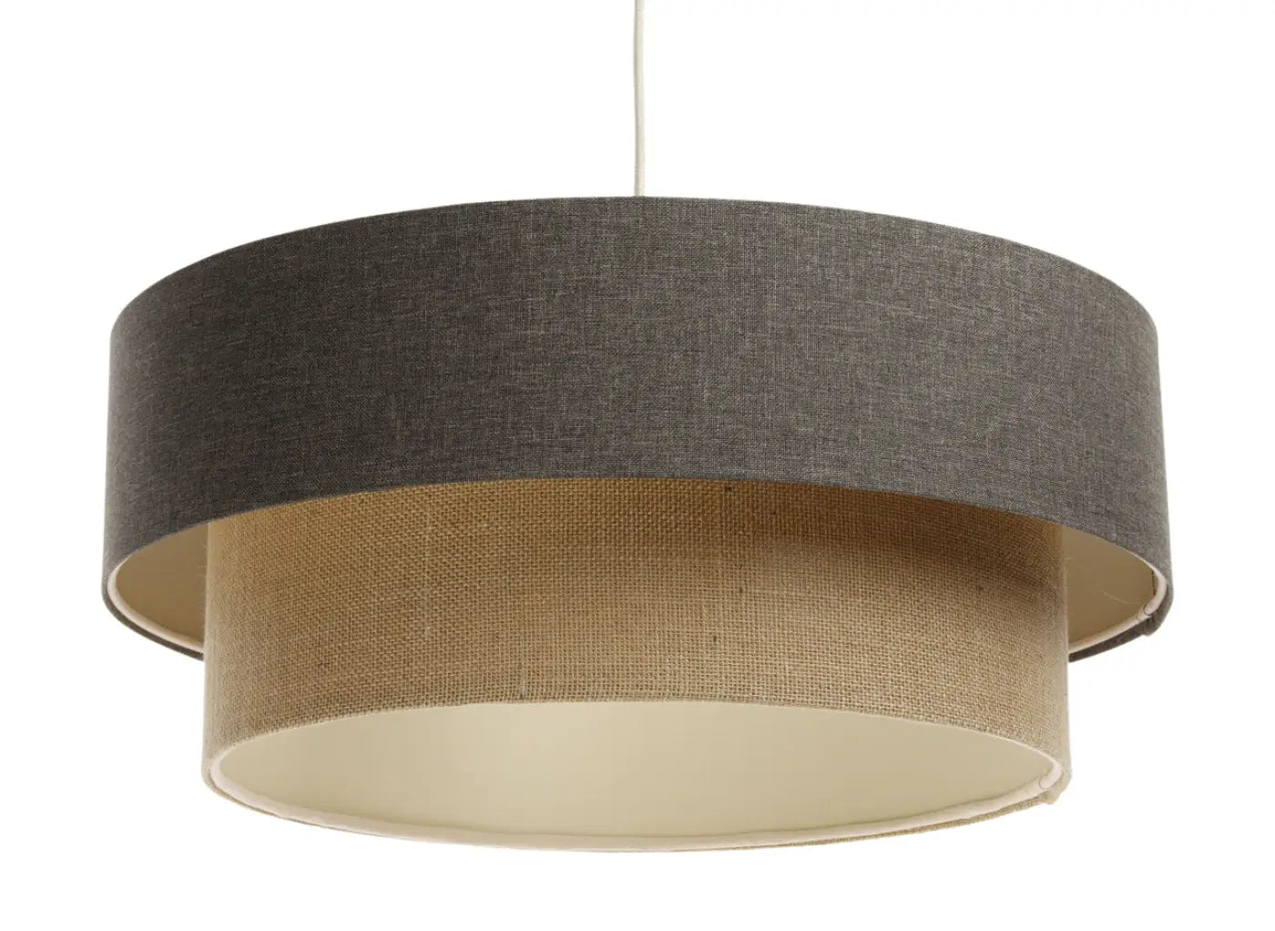 Suspension Luminaire Moderne - Duo Boho Elegant (Marron Gris/Beige/Ecru)