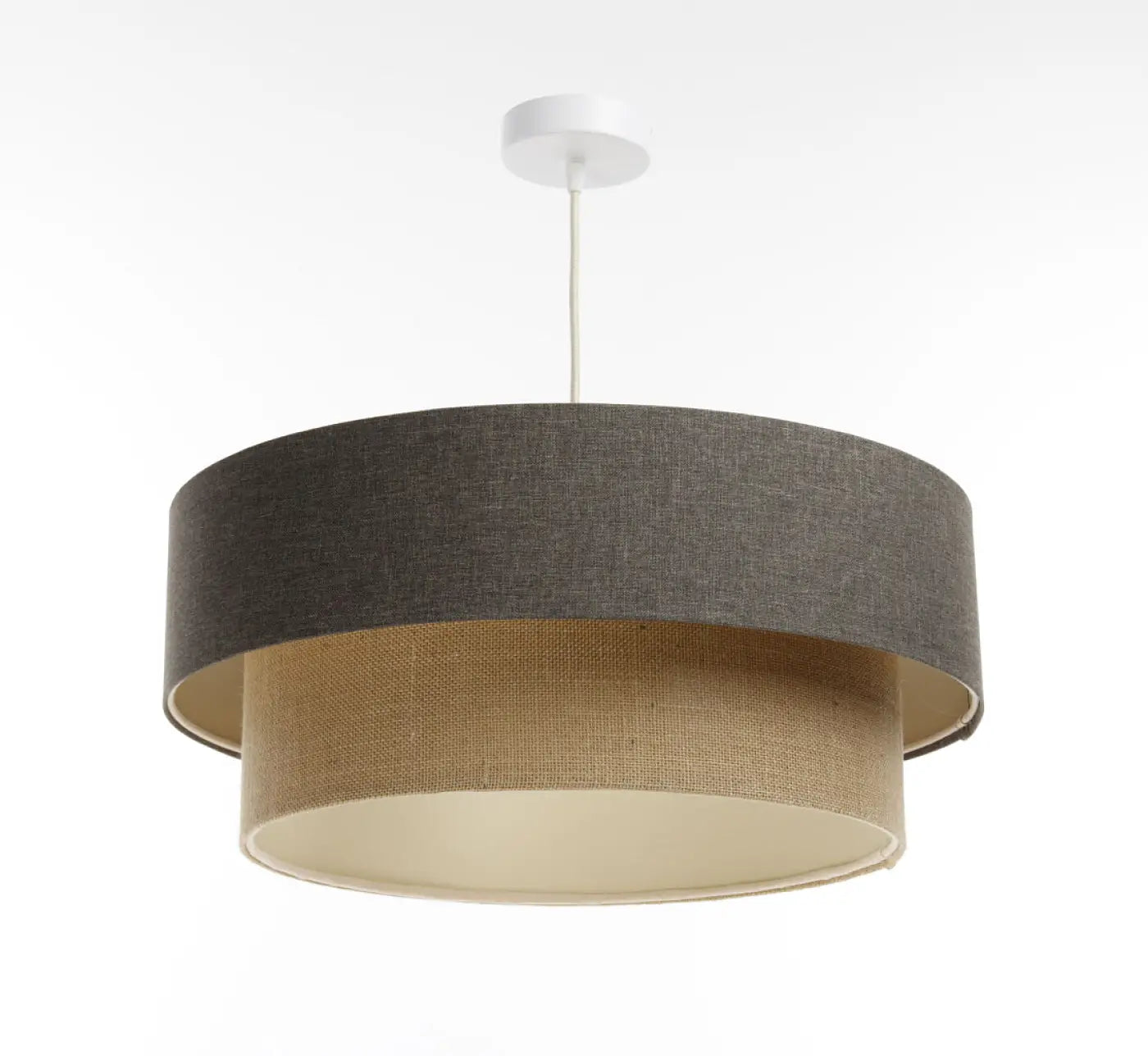 Suspension Luminaire Moderne - Duo Boho Elegant (Marron Gris/Beige/Ecru)