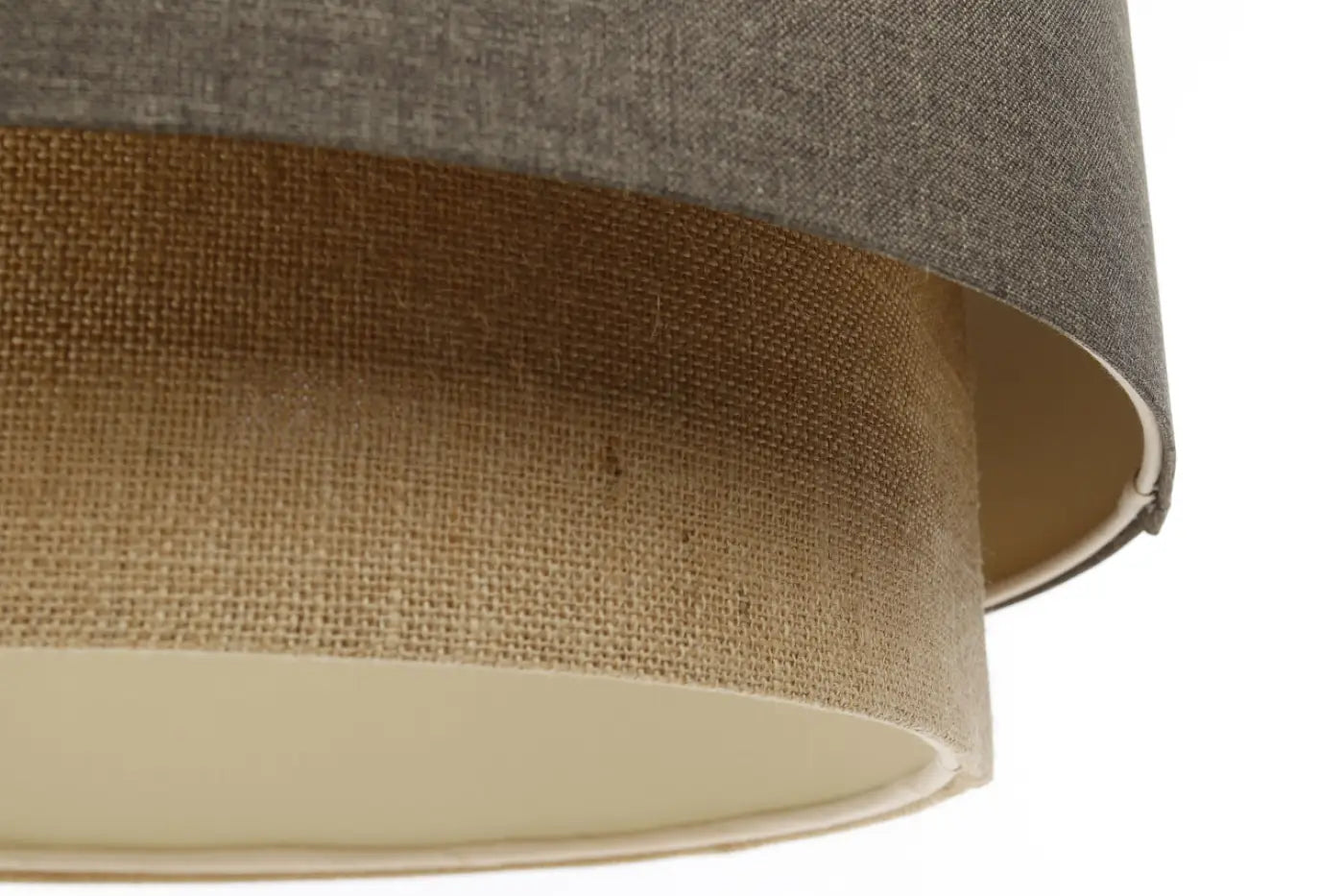 Suspension Luminaire en Tissu - Duo Boho Elegant (Marron Gris/Beige/Ecru)