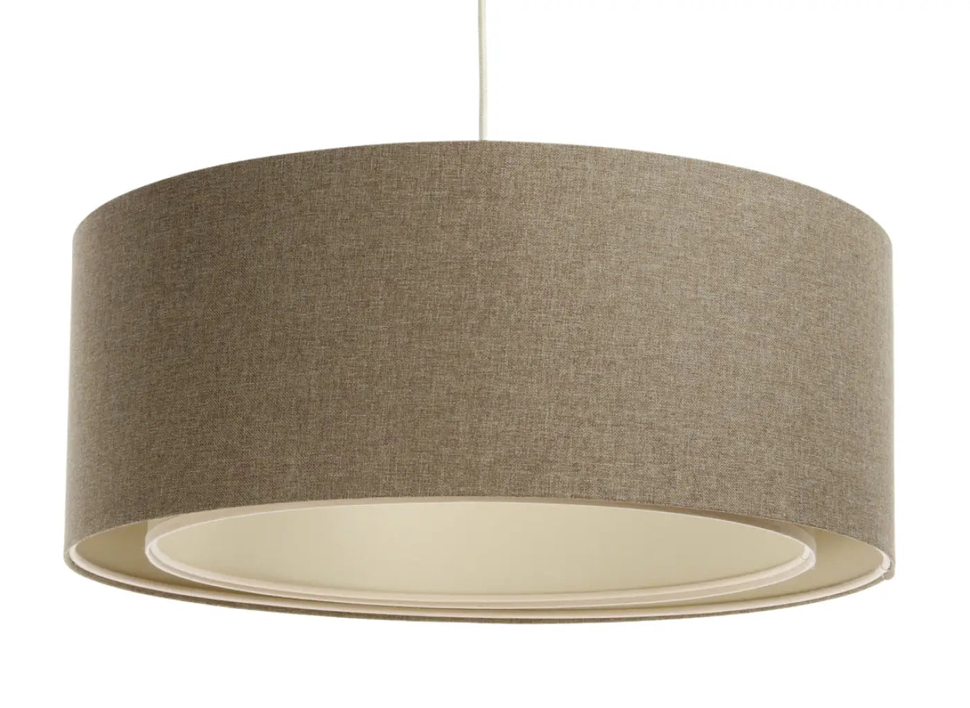 Suspension Luminaire Boheme en Tissu - Duo Boho Elegant (Marron Sable/Écru)