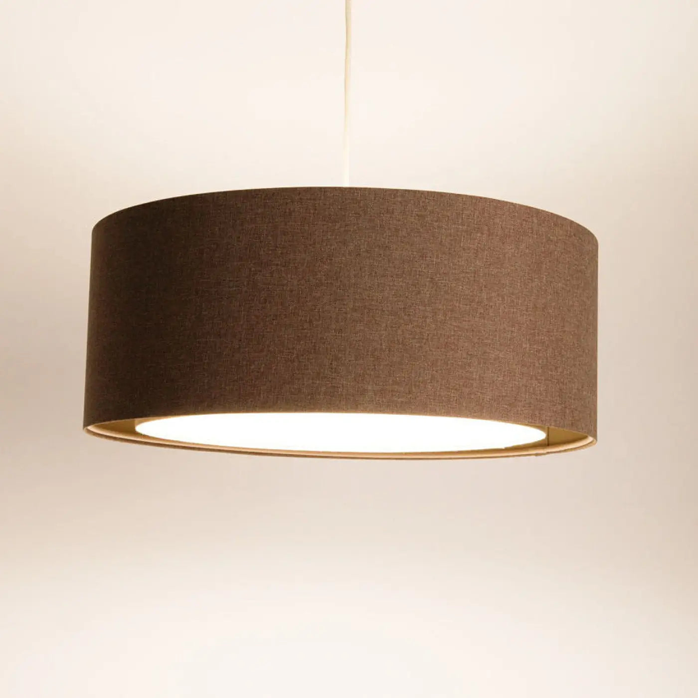 Suspension Luminaire Boheme en Tissu - Duo Boho Elegant (Marron Sable/Écru)