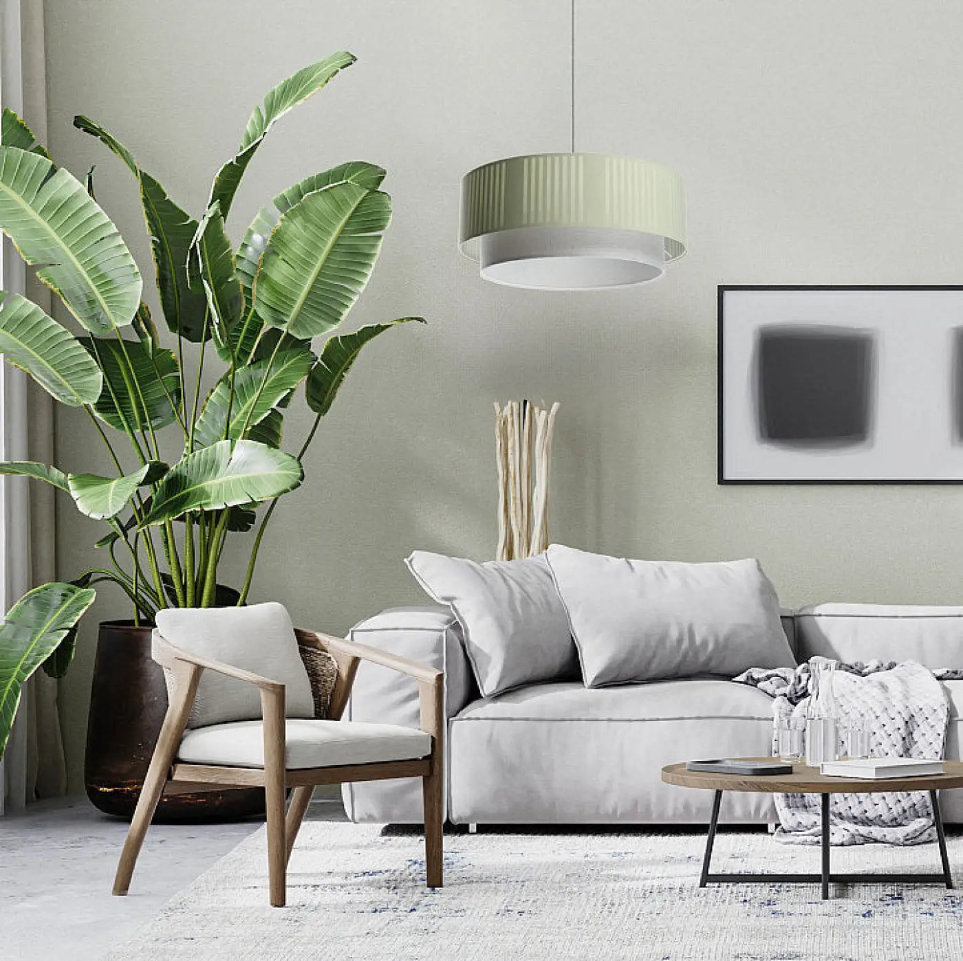 Suspension Luminaire Design - Duo Lami Line (Menthe/Gris)